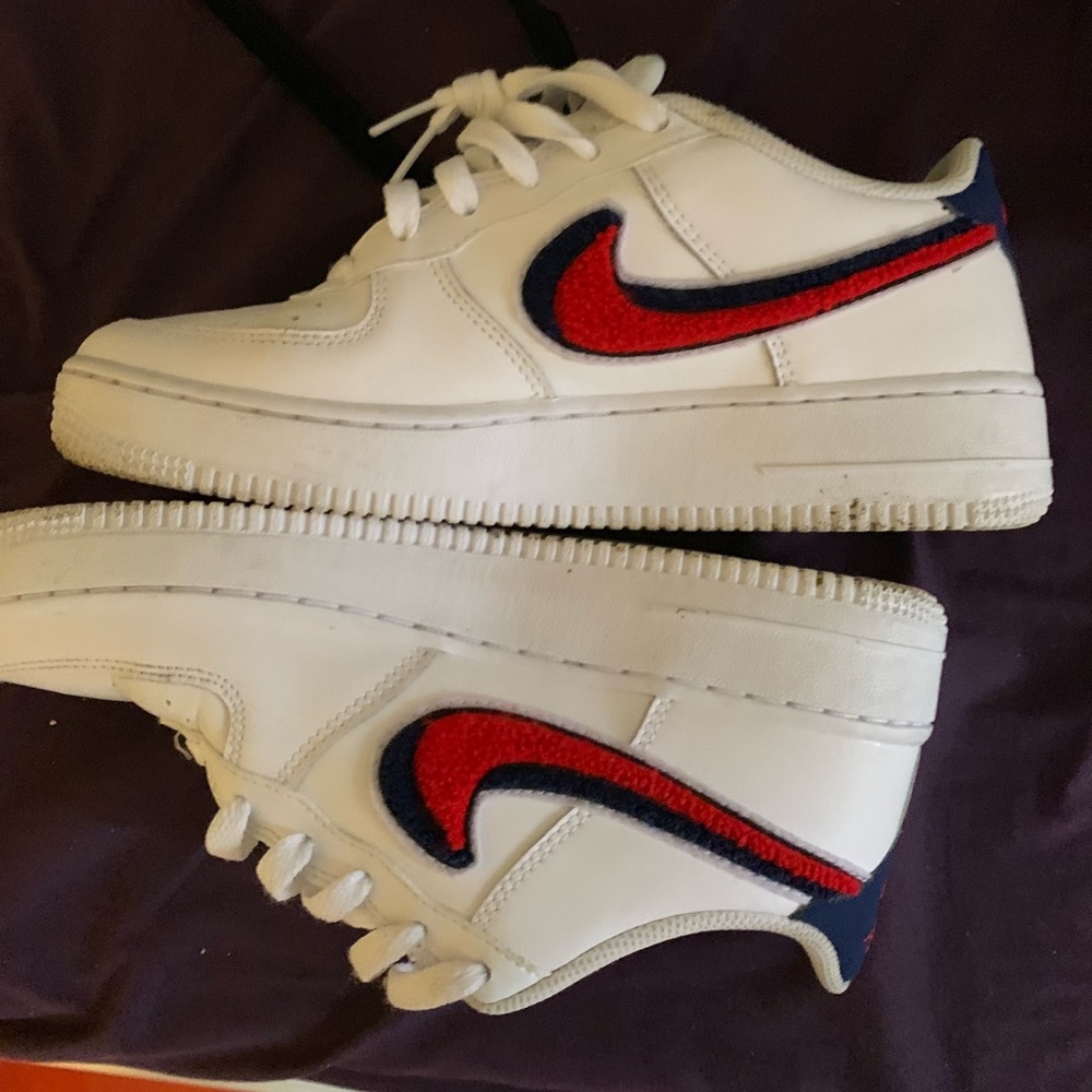 Red white & blue nike air forces